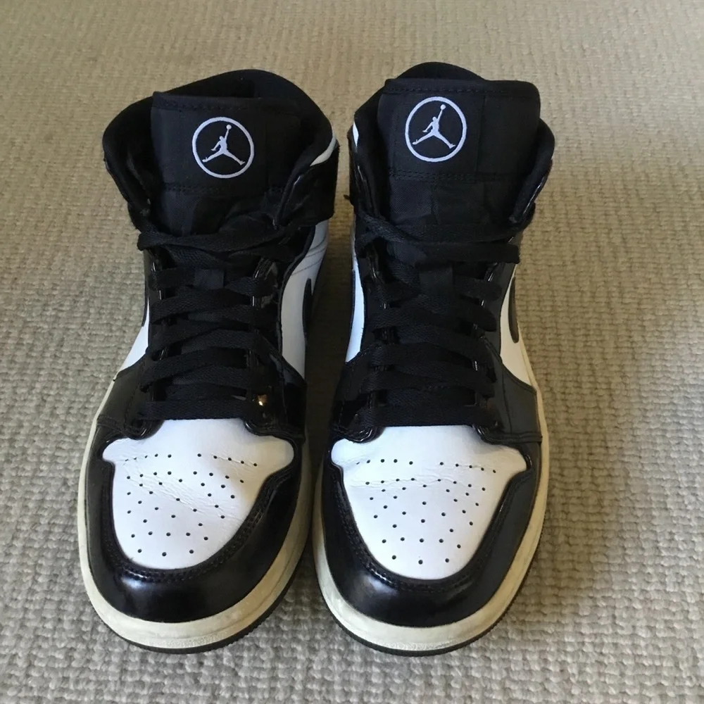 Jordan Black and White High-Top Sneakers